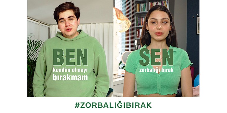 GENÇLER “BEN KENDİM OLMAYI BIRAKMAM SEN #ZORBALIĞIBIRAK” DİYOR